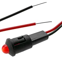 BeMatik - Luz LED piloto de 8mm 12VDC de color rojo (QW012)
